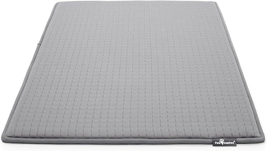 Paw Inspired Cooling Orthopedic Crate Pad for Dogs, Washable Memory Foam Dog Cooling Mat (35x22 Inch Medium/Large Size for 36 Inch Kennel, Gray)