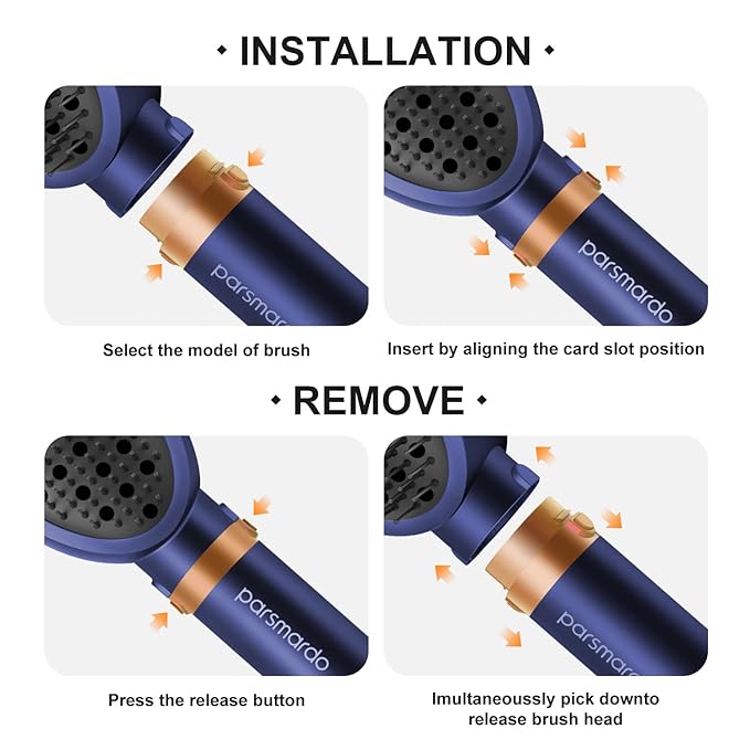 Dual Sided Hair Dryer for Dogs and Cats, Massage Blower with Metal and Nylon Brush, Grooming Comb with Flexible Soft Bristles for Medium to Large Pets (Prussian Blue)