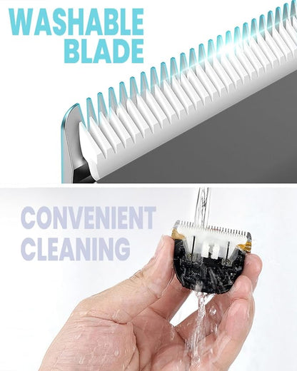 Dog Grooming Kit, Low Noise Professional Dog Grooming Clippers, Dog Hair Trimmer, Rechargeable Cordless Pet Hair Clippers Tools for Dogs Cats Pets