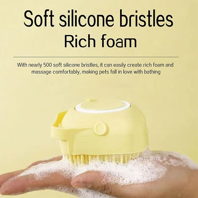 Pets Bath Brush | Scrubber for Bath | Dog Shampoo Brush | Dog Washing/Shower Brush, Suitable for Short/Long Haired Dogs, Dog Brush for Shedding, Bathing, Massaging & Grooming (2yellow) (2yellow2)