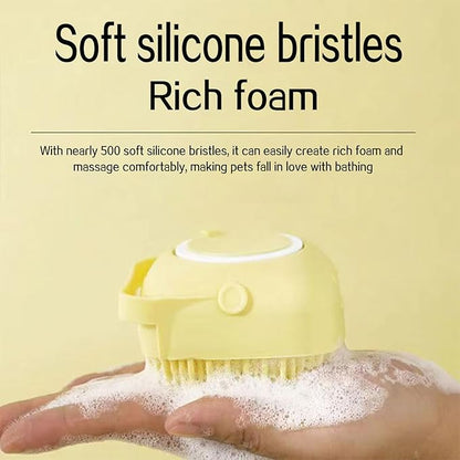 Pets Bath Brush | Scrubber for Bath | Dog Shampoo Brush | Dog Washing/Shower Brush, Suitable for Short/Long Haired Dogs, Dog Brush for Shedding, Bathing, Massaging & Grooming (2yellow) (2yellow2)