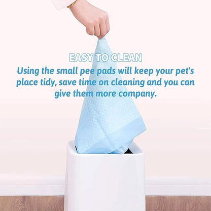 50 Pcs Pet Pads for Rabbits,22'' x17'' Small Animal Pads Disposable Rabbit Bedding Leak-Proof Super Absorbent Potty Training Guinea Pig Cage Liner for Bunny,Chinchilla,Puppy,Cat (Blue)