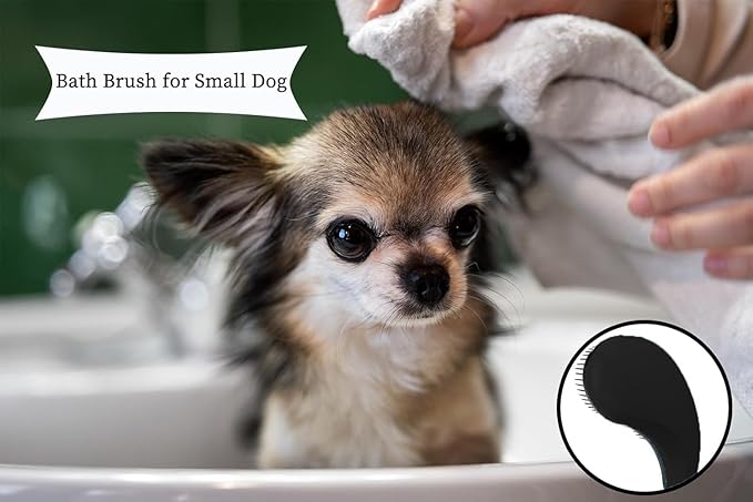 Small Dog Brush- Grooming Tool for Teddy, Yorkies, Maltese, Shih Tzu, Chihuahua - Puppy Hair Brush (Black)