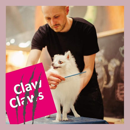 7.5" Greyhound Oval Grooming Comb  Blue Aluminum Spine, Stainless Steel Teeth Comb for Long-Haired Dogs & Cats, Removes Mats, Tangles, and Loose Fur  Lightweight for Long Time Deshedding