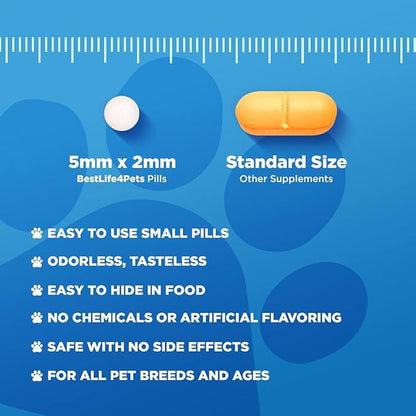 Advanced Hip and Joint Supplement for Dogs, Natural Extra Strength Dog Arthritis Pain Relief & Anti Inflammatory for Dogs Helps Limping, Mobility Issues, Hip Dysplasia, ACL Tears, 180 Tiny Pills