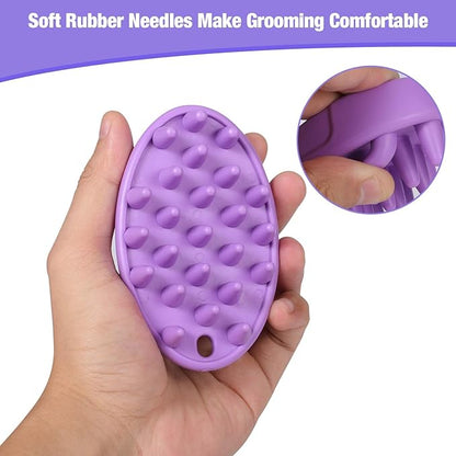 Dog Bath Brush, 4 PCS Dog Brush for Bathing, Dog Shampoo Grooming Brush for Short & Long Haired Dogs, Soft Pet Rubber Shedding Brush, Dog Washing Brush Scrubber for Soothing Massage