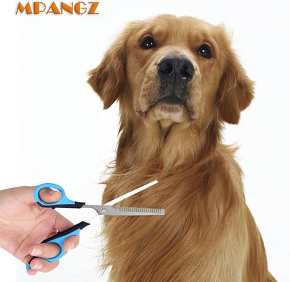 6.65" Pet Grooming Scissors, Professional Thinning Shears for Cat and Small Dogs' Faces and Eyes, 23 Teeth Stainless Steel Blender Scissors for Cats, Animal Face, Ear and Paw Hair