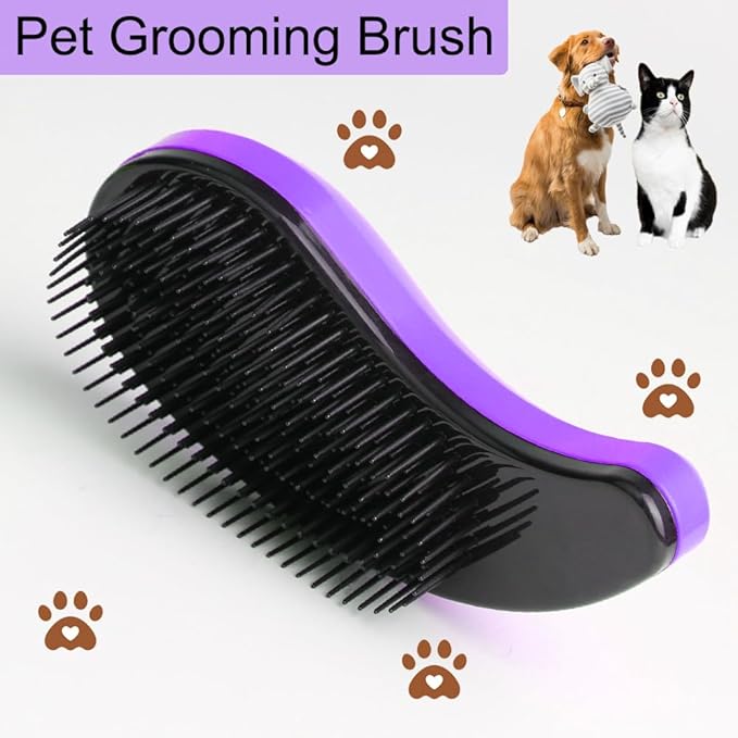 Puppy Brush, Soft Dog Brush for Grooming, Puppy Hair Remover Brush Comb, Grooming Tool for Poodles,Teddy, Yorkies, Maltese, Shih Tzu, Chihuahua, Deep Purple