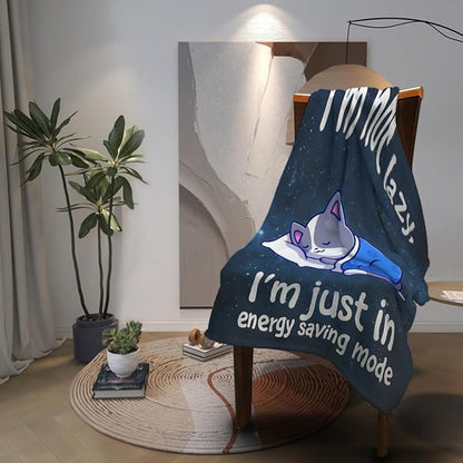 Cat Print Blanket Soft Flannel Cozy Cute Fleece Blankets and Throws for Adults Kids Boys Teens Gifts Warm Plush Lightweight Throw All-Season for Couch Sofa Bed 40''x50''