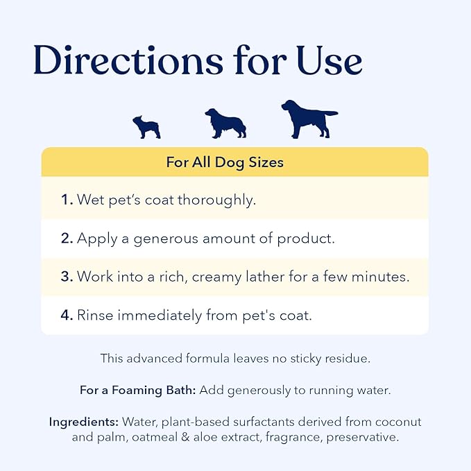 Honest Paws Dog Shampoo and Conditioner - Premium Dog Wash for Allergies and Dry, Itchy, Moisturizing for Sensitive Skin - Sulfate Free, Plant Based, All Natural - Coconut & Mango -16 Fl Oz