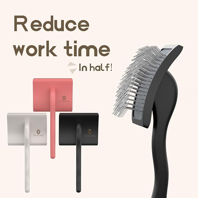 Doodle Slicker Dog Brush _erfect For Goldendoodle & Poodle Hair Maintenance - Medium to Long Hair Breeds-Detangle, Brush, Black  Professional Pet Grooming Brush for Thick & Long-Haired Dogs