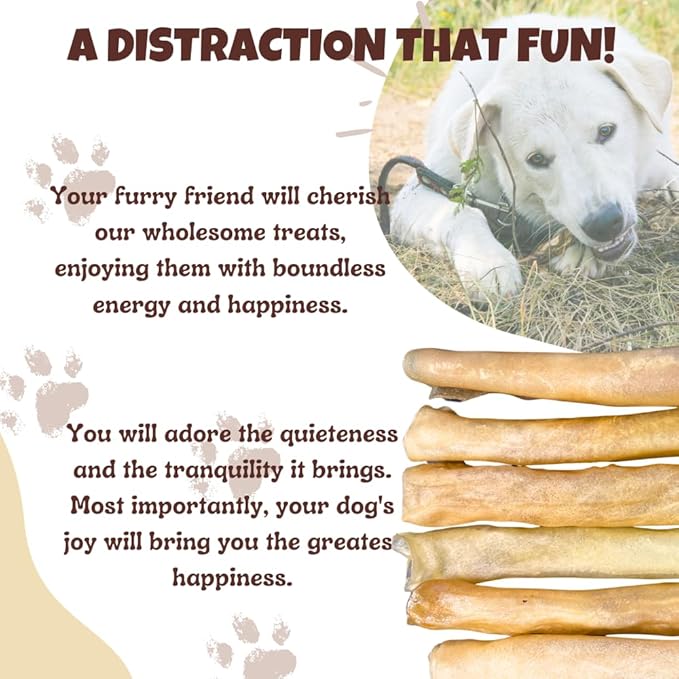 Amazing Dog Treats - Large Collagen Stick - (12 Inch - 50 Count) - Beef Cheek Rolls - 100% Pure Collagen Sticks