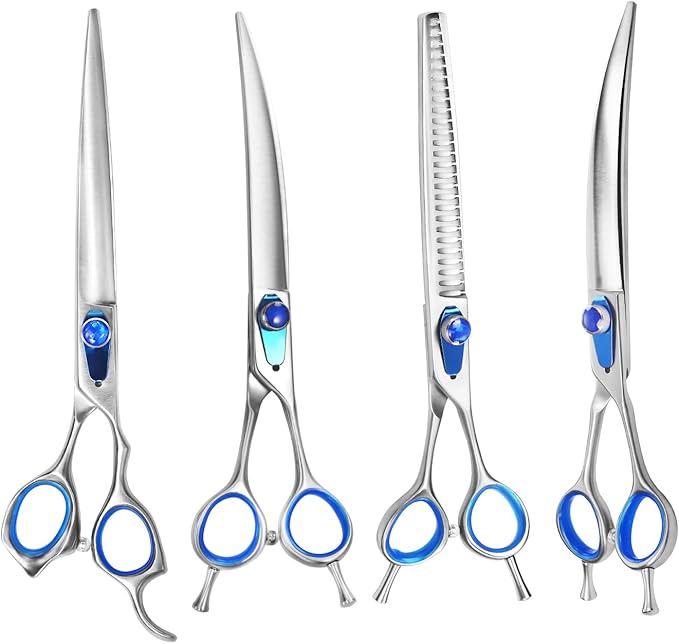 8'' Thinning Shears for Dogs Professional Dog Thinning Shears for Grooming, Japan 440C Stainless Steel Shears,Sharp, Fluffy Heavy Duty Blending Scissor for Pets