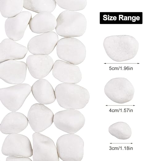 10Ib White River Rocks for Landscaping- High Polished White Pebbles for Plants-Garden Decorative Stones-1-2 Large Plant Rocks,Ideal for Aquarium, Home Decor