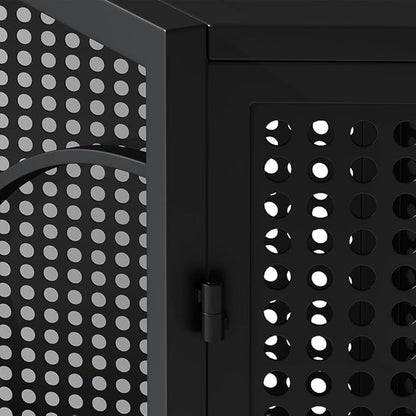 47.24in Pet Cage with 2 Tempered Glass Doors, Metal Spacious Pet Kennel with Hexagonal Design for Living Room Hallway Study Room and Other Spaces Black One Size