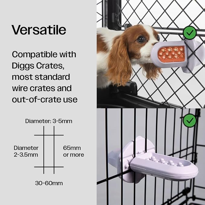 Diggs Groov Crate Training Aid for Puppies - Dog Crate Licking Toy and Puppy Training Aid - Safe, Calming Dog Enrichment Kennel Toy (Ice)