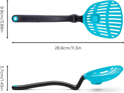Dreamfarm Lestrain 2-in-1 Drip-Catching Sit-Up Slotted Cooking Spoon Scoop & Strainer - 11" Dreamfarm Blue