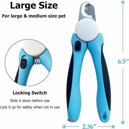 Dog Nail Clippers, Cat Nail Trimmer, Nail Clippers for Dogs & Cats paw, Pet Toenail Clipper for Medium Large Dogs with Nail File, Claw Grooming Clippers with Safety Guard