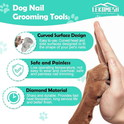 Dog Nail Grinder Bits - 1/8" Animal Diamond Rotary Bit for Dogs and Cats, Pet Nail Grinder Wheel Bits for Home Grooming Tools and Animal Nail Care