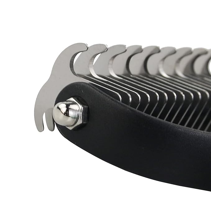 Dog Brush - Pet Dematting and Undercoat deshedding rake - Stainless Steel Grooming Comb For Dogs Cats furry pets large or medium remove knots tangles in long fur hair