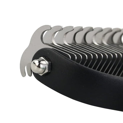 Dog Brush - Pet Dematting and Undercoat deshedding rake - Stainless Steel Grooming Comb For Dogs Cats furry pets large or medium remove knots tangles in long fur hair