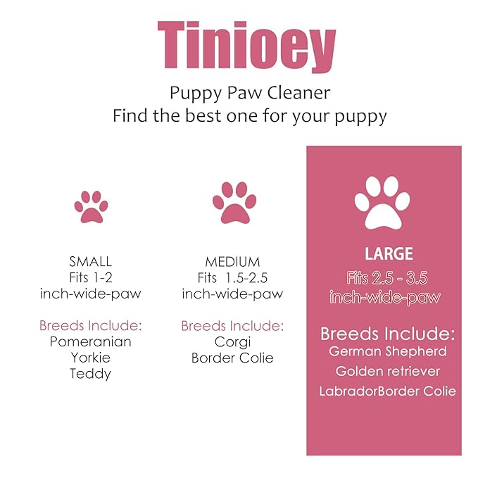 Dog Paw Cleaner for Large Dogs (with 3 Towels & Dog Bath Brush), Dog Paw Washer, Muddy Paw Cleaner, Pet Foot Cleaner (Large, Red)