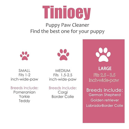 Dog Paw Cleaner for Large Dogs (with 3 Towels & Dog Bath Brush), Dog Paw Washer, Muddy Paw Cleaner, Pet Foot Cleaner (Large, Red), Dog Paw Protector Kit