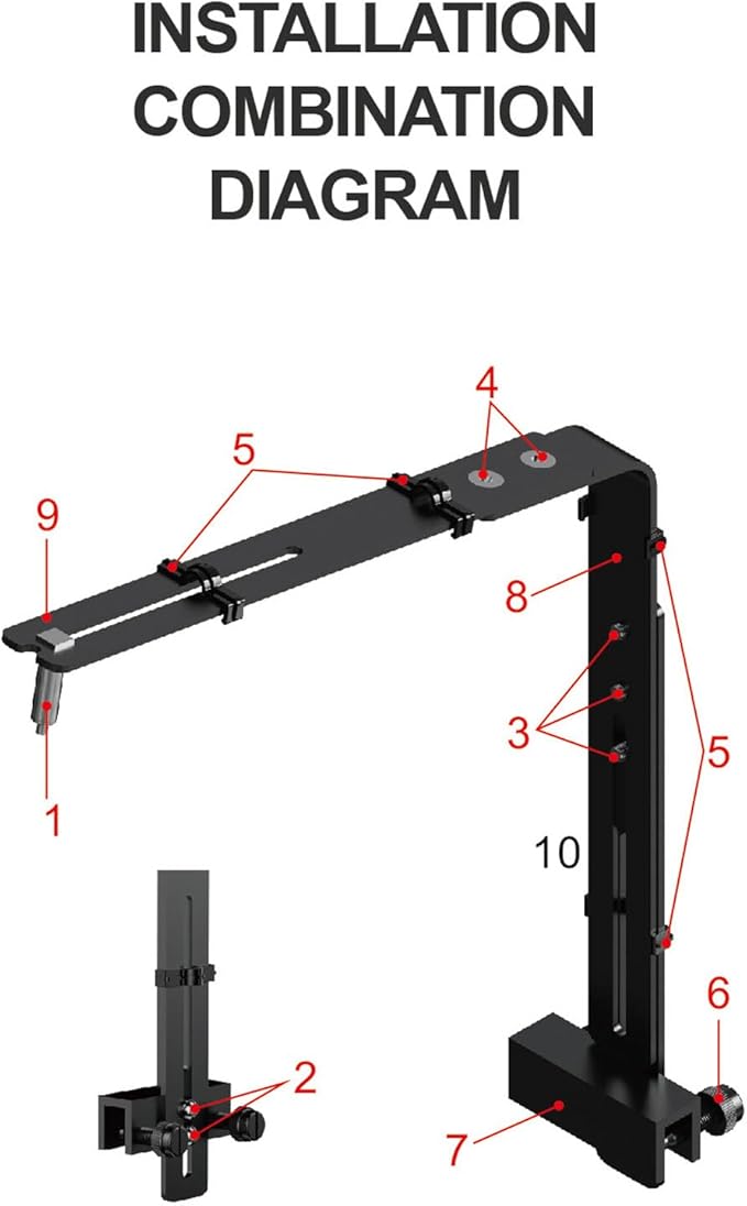 Aquarium Light Riser, Aquarium Light Bracket, Aluminum Alloy High Adjustable Aquarium Light Holder,Fish LED Aquarium Light Stand for Hanging Lamp (Black)