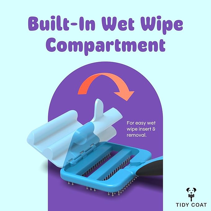 Tidy Coat Wet Wipe Dog Brush, Dog Grooming, Dog Accessories,