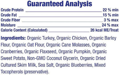 Organic Superfoods Turkey Jerky Dog Treats with Chicken, 2 Pound Bag, USDA Premium Organic Turkey, Made in The USA, by-Product Free, Real Meat Dog Treat, All Life Stages