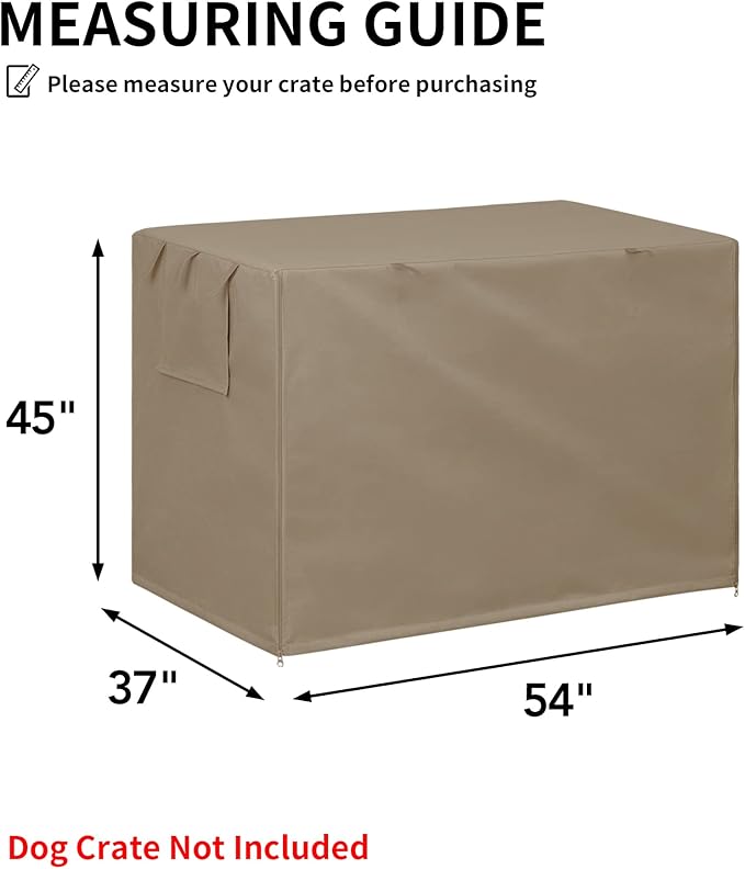 Easy-Going Dog Crate Cover 54 Inch Dog Kennel Cover for Dog, Cage Covers for Dog Crates Fit (54" L x37 W x 45" H) Camel