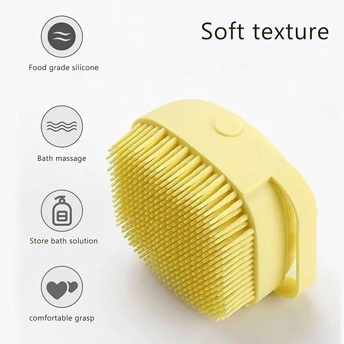 Pets Bath Brush | Scrubber for Bath | Dog Shampoo Brush | Dog Washing/Shower Brush, Suitable for Short/Long Haired Dogs, Dog Brush for Shedding, Bathing, Massaging & Grooming (2yellow) (2yellow2)