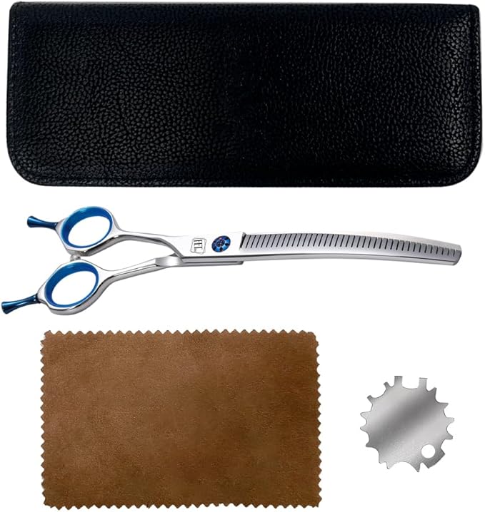 Dog Grooming Scissors: Left Handed 7 inch Pet Shears Made Of Japanese 440C Advanced Stainless Steel Professional Grooming Scissors for Dogs Cats and Other Pets