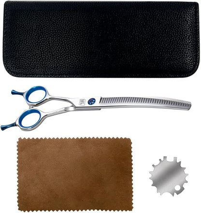 Dog Grooming Scissors: Left Handed 7 inch Pet Shears Made Of Japanese 440C Advanced Stainless Steel Professional Grooming Scissors for Dogs Cats and Other Pets