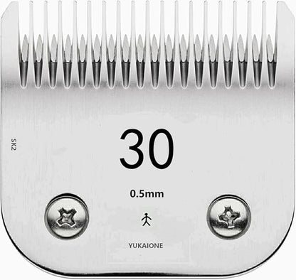 #30 Dog Cat Clipper Blade - Ultra-Fine SK2 Steel, Compatible with Andis, Oster, Wahl - 0.5mm Cut for Paw Pads