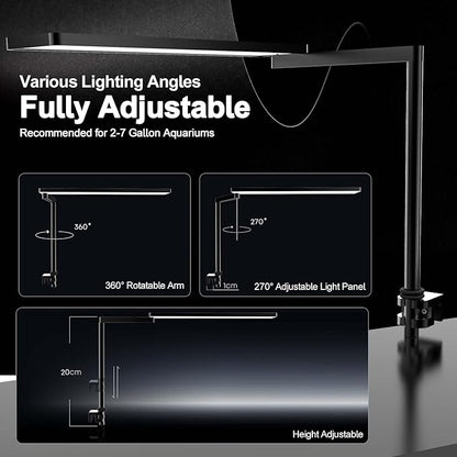 FZONE Solo Series Nano LED Aquarium Light, Full Spectrum and Dimmable, App-Controlled, for Freshwater and Planted Tanks