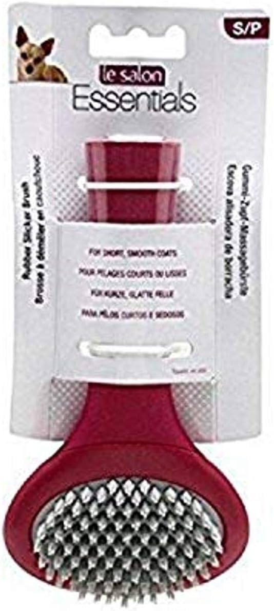 Essentials Rubber Slicker Dog Brush, Small