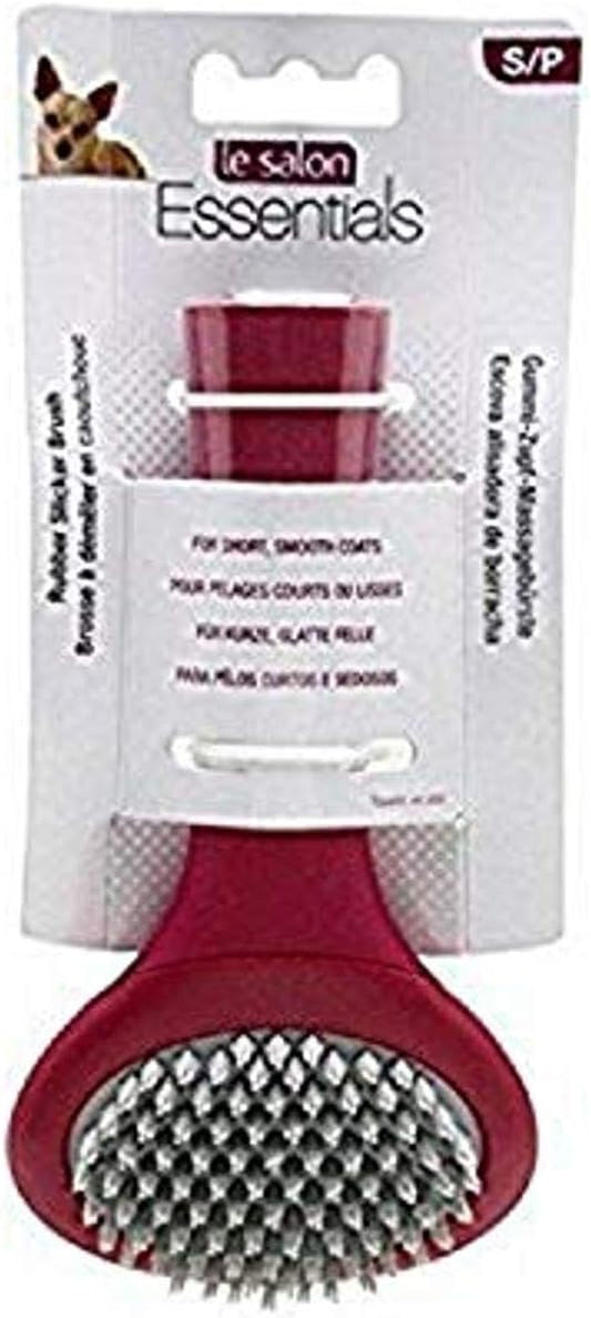 Essentials Rubber Slicker Dog Brush, Small
