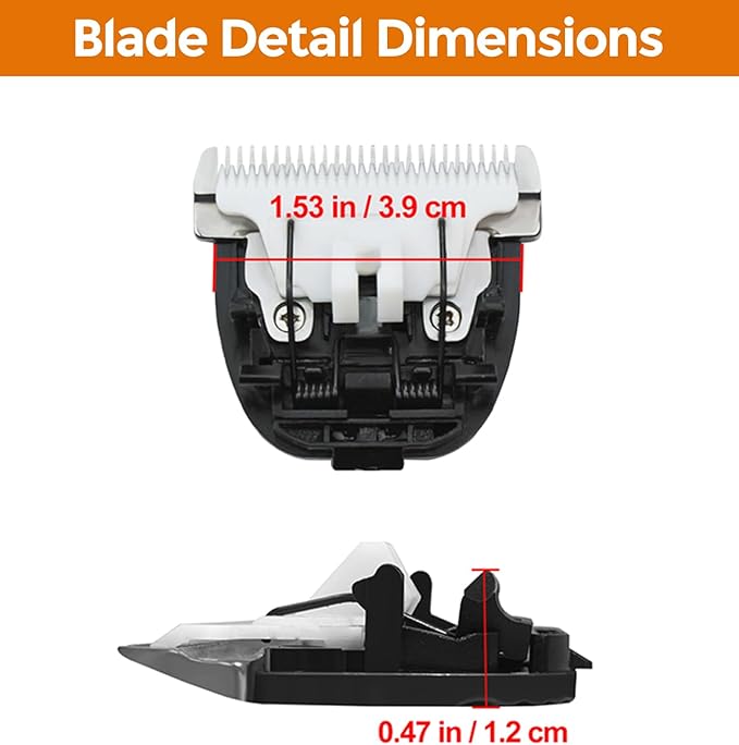 2 PCS Replacement 35 Teeth Dog Grooming Clipper Blades, Low Noise Dog Trimmer for Grooming,Sharp Titanium Alloy Ceramic Grooming Clipper Blade