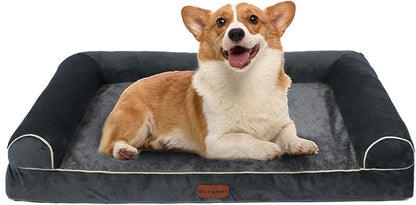 Dog Beds Large Sized Dog, Orthopedic Dog Bed, Waterproof Dog Bed, Washable Dog Bed, 39" x 23" x 7" Dark Gray