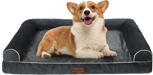 Dog Beds Large Sized Dog, Orthopedic Dog Bed, Waterproof Dog Bed, Washable Dog Bed, 39" x 23" x 7" Dark Gray