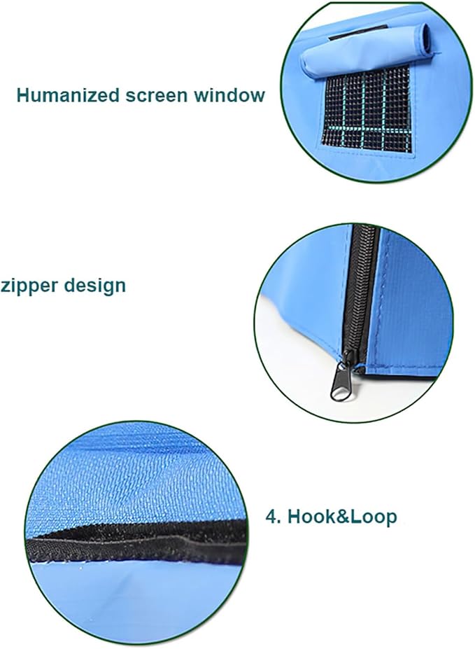 Dog Crate Cover Waterpoof Blue Pet Kennel Covers for Puppy Cat Indoor Outdoor Fit for 1 Door Wire Crate, 23.62x15.75x15.75 Inch