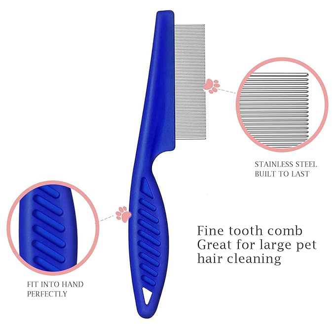 9 Pieces Cat Dog Flea Combs Dog Eye Stain Remover Combs Pets Grooming Comb Dog Tear Stain Comb for Dogs Gently Removing Eye Mucus and Crust