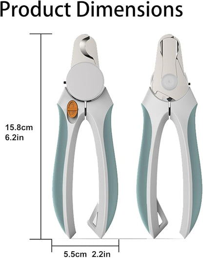 Cat Nail Clippers, EliaValth LED Dog Nail Clippers, Dog Nail Trimmers, Nail Grinder and Toenail Clippers for Thick Nails, Grooming Tool with Ergonomic Handle, Suitable for Small and Large Pets Green