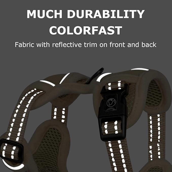 Dog Harness Small Sized Dog, No Pull Pet Harness with 2 Leash Clips, Adjustable Soft Padded Dog Vest Harnesses, Reflective No-Choke Pet Oxford Vest