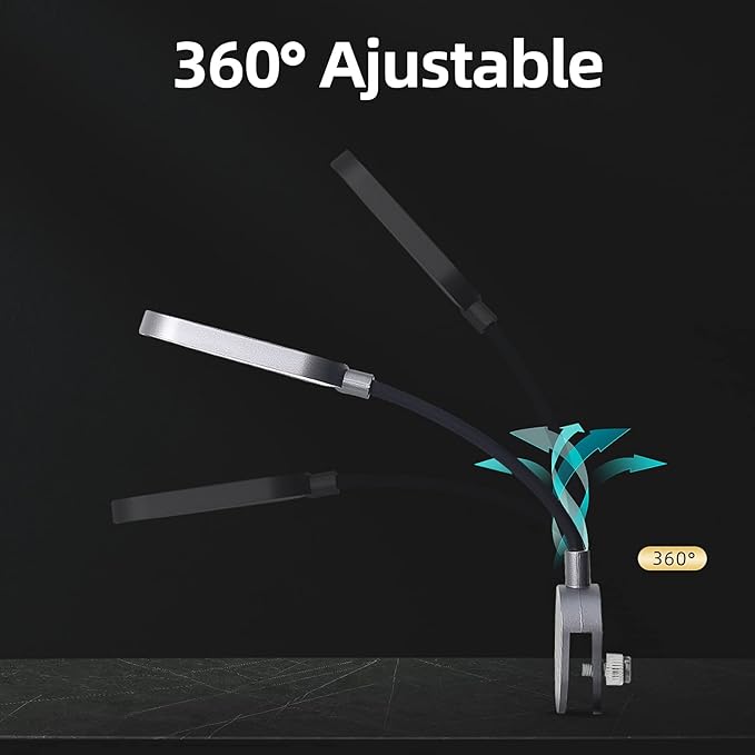 UPETTOOLS Aquarium Light with Adapter LED Clip on Fish Tank Light Small Full Spectrum USB Light 360° Rotation Lighting 5W