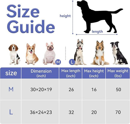 A4Pet Collapsible Dog Crate, Soft Sided Dog Crate - 36 Inch Adjustable Stainless Steel Frame, Lightweight, Durable and Portable Crate with 3-Door, Travel Dog Kennel