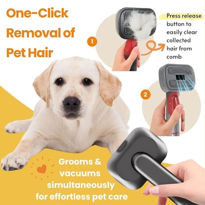 Compatible with Dyson V7 V8 V10 V11 V15,Dog Cat Brush for Shedding and Grooming,with Two Heads,Massage the skin,Easy to Clean Comb for Long or Short Haired Pets,Pet Brush Kit,Gift Box