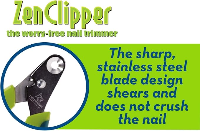Zen Clipper Pet Nail Clipper for Dogs  Dog Nail Trimmer for Safer Pet Grooming Care - Clean, Quiet, and Easy-to-Use Stainless Steel Claw Trimmer - (4mm Hole)