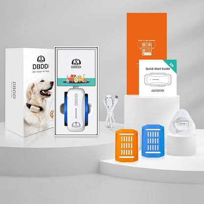 AI GPS Tracker for Dogs (30lbs+), Real Time Location and AI Vet Health Management, Electronic Fence, Waterproof, iOS and Android Universalï¼_hiteï¼